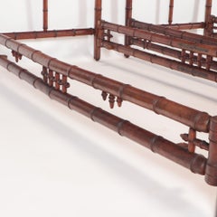 Pair of Italian Faux Bamboo Twin or Queen Size Beds C 1900