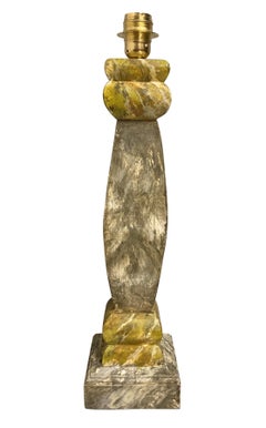 A Pair Of Italian Faux Marble Balustrade Lamps