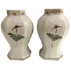 Pair of Italian Hand-Painted Vases