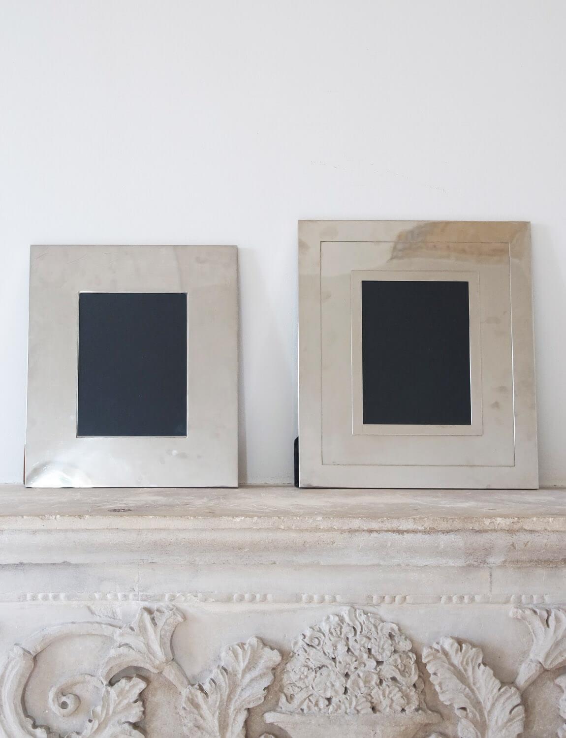 Mid-Century Modern A Pair of Italian Liwans 1970s Chrome Picture Frames