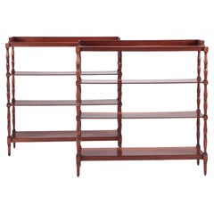 Pair of Italian Mahogany Open Shelves with Shaped Supports, circa 1880