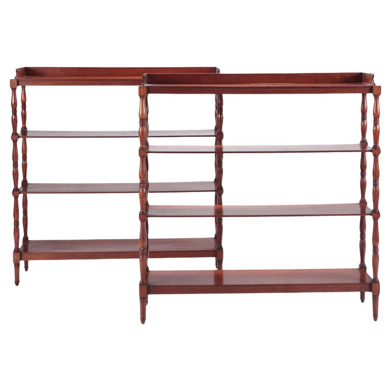 Pair of Italian Mahogany Open Shelves with Shaped Supports, circa 1880 ...