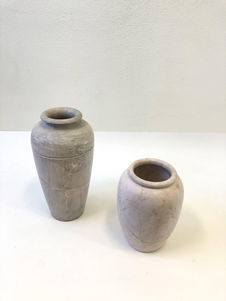 Pair of Italian Marble Vases For Sale at 1stDibs