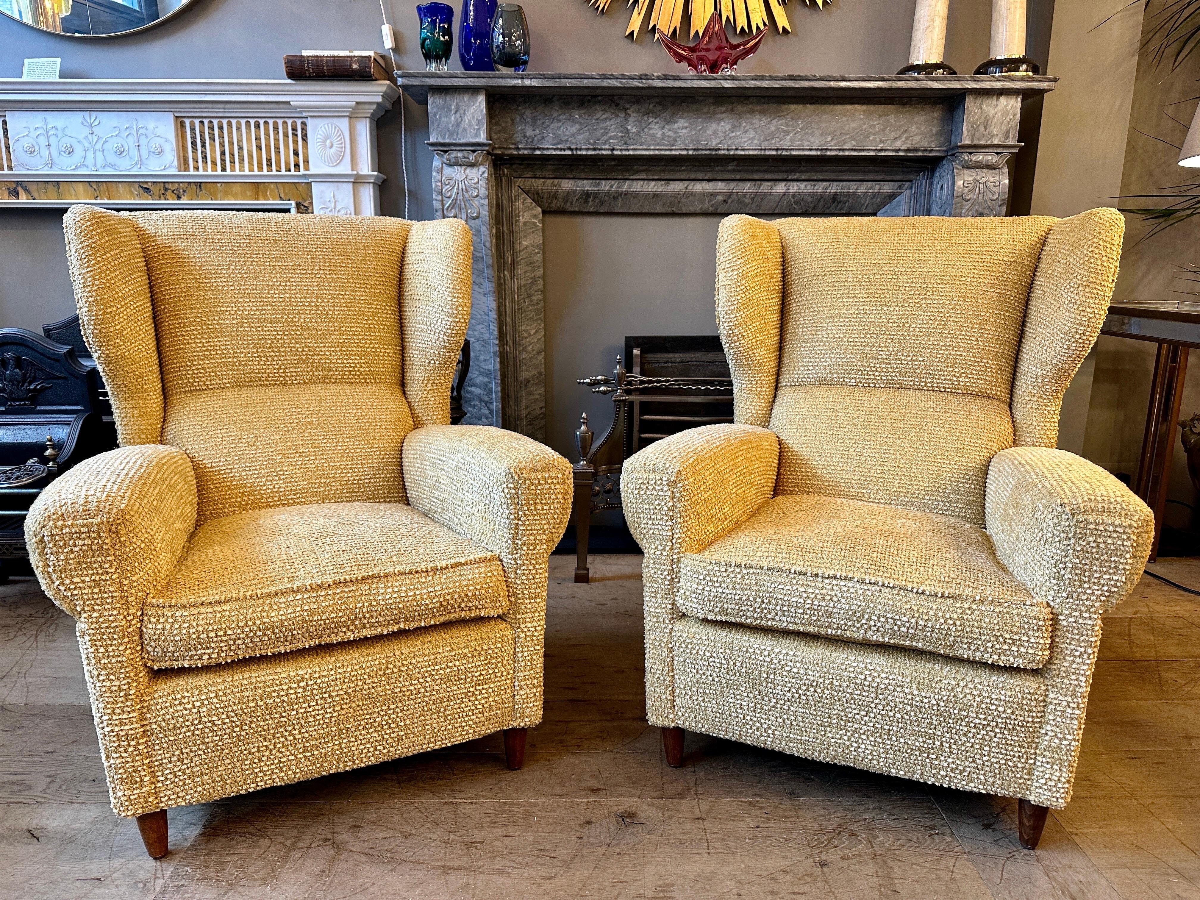 Mid-Century Modern A Pair Of Italian Mid Century Armchairs By Paolo Buffa