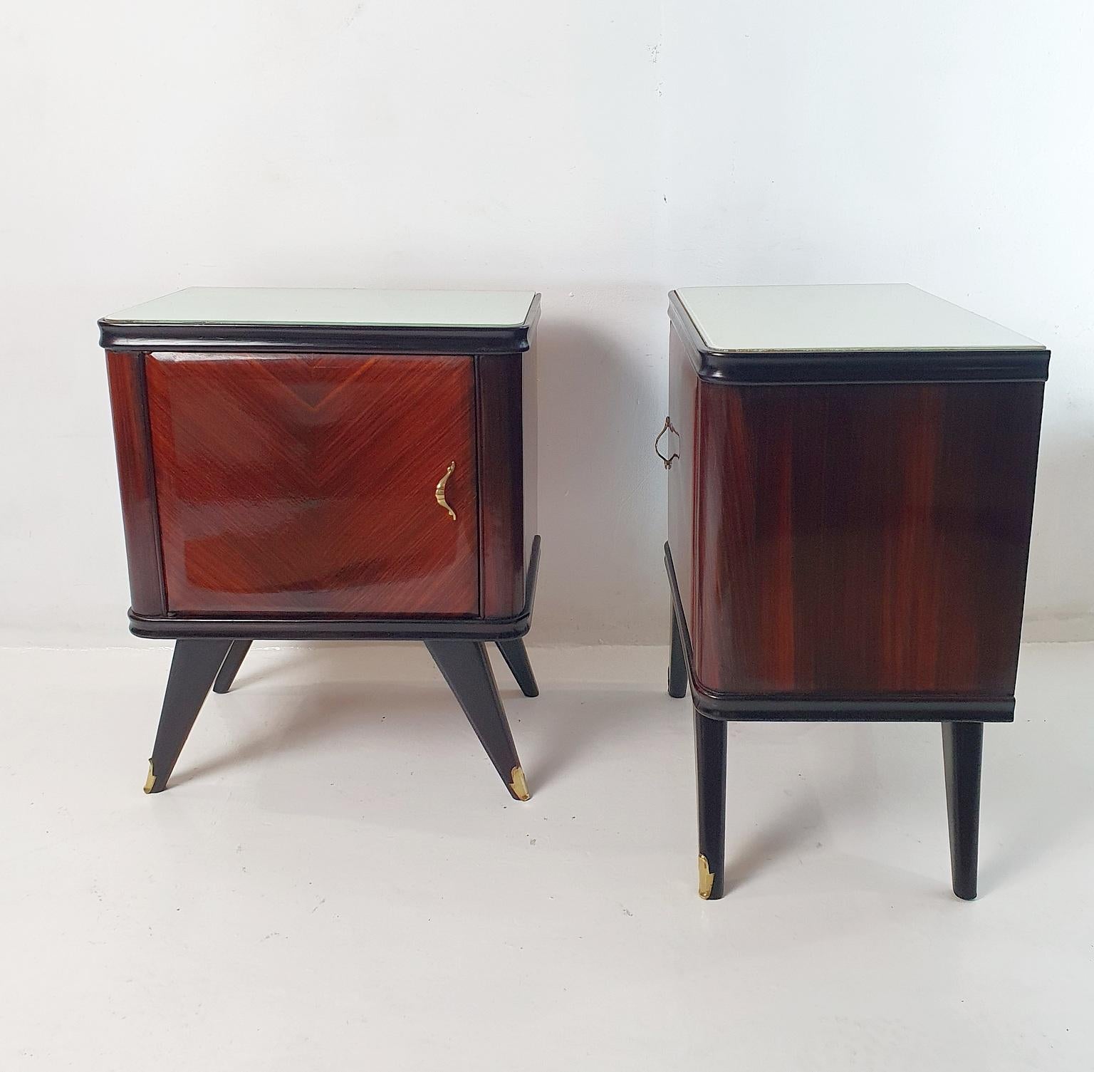 A Pair of Italian Mid Century Nightstands For Sale 5