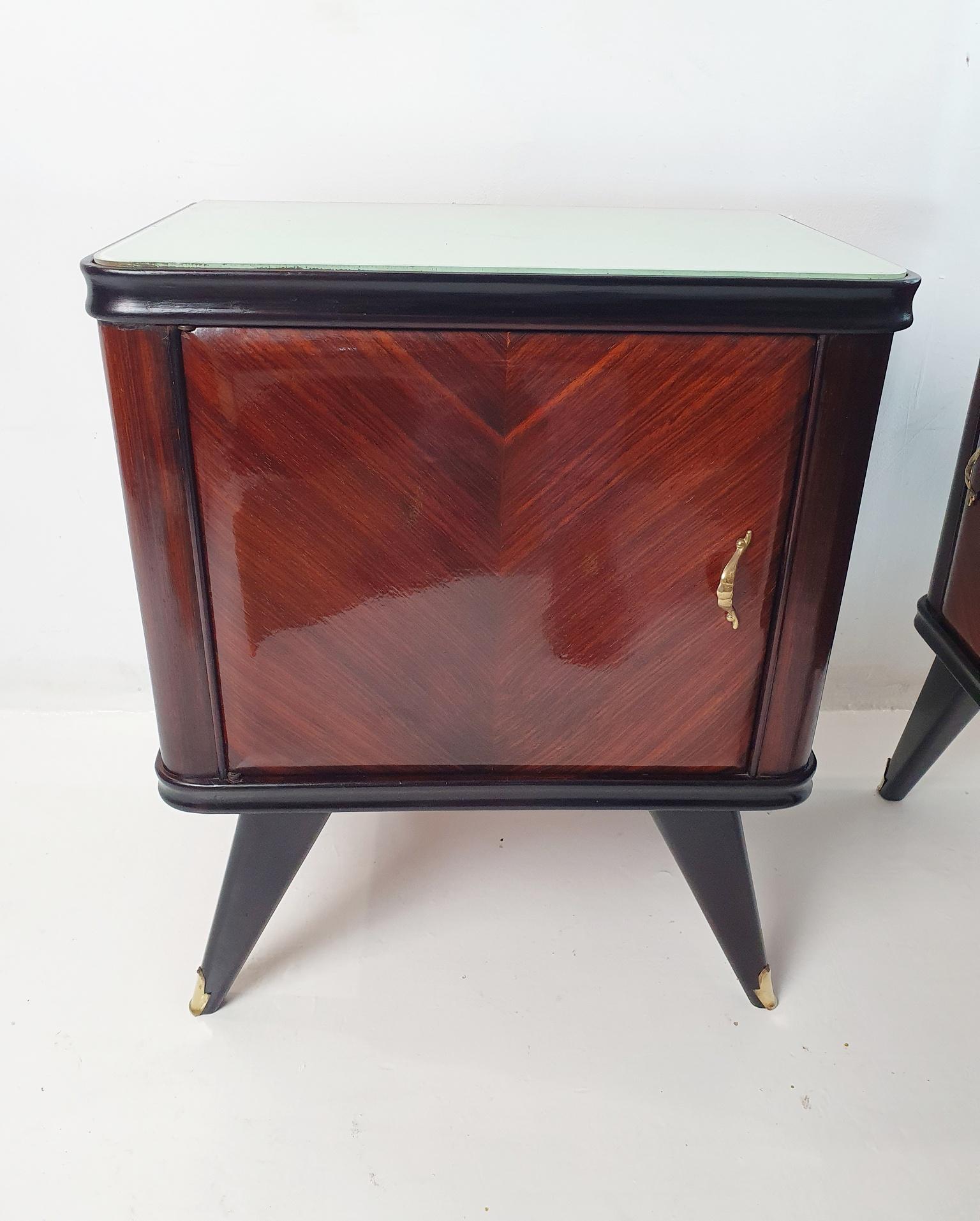 A Pair of Italian Mid Century Nightstands For Sale 7