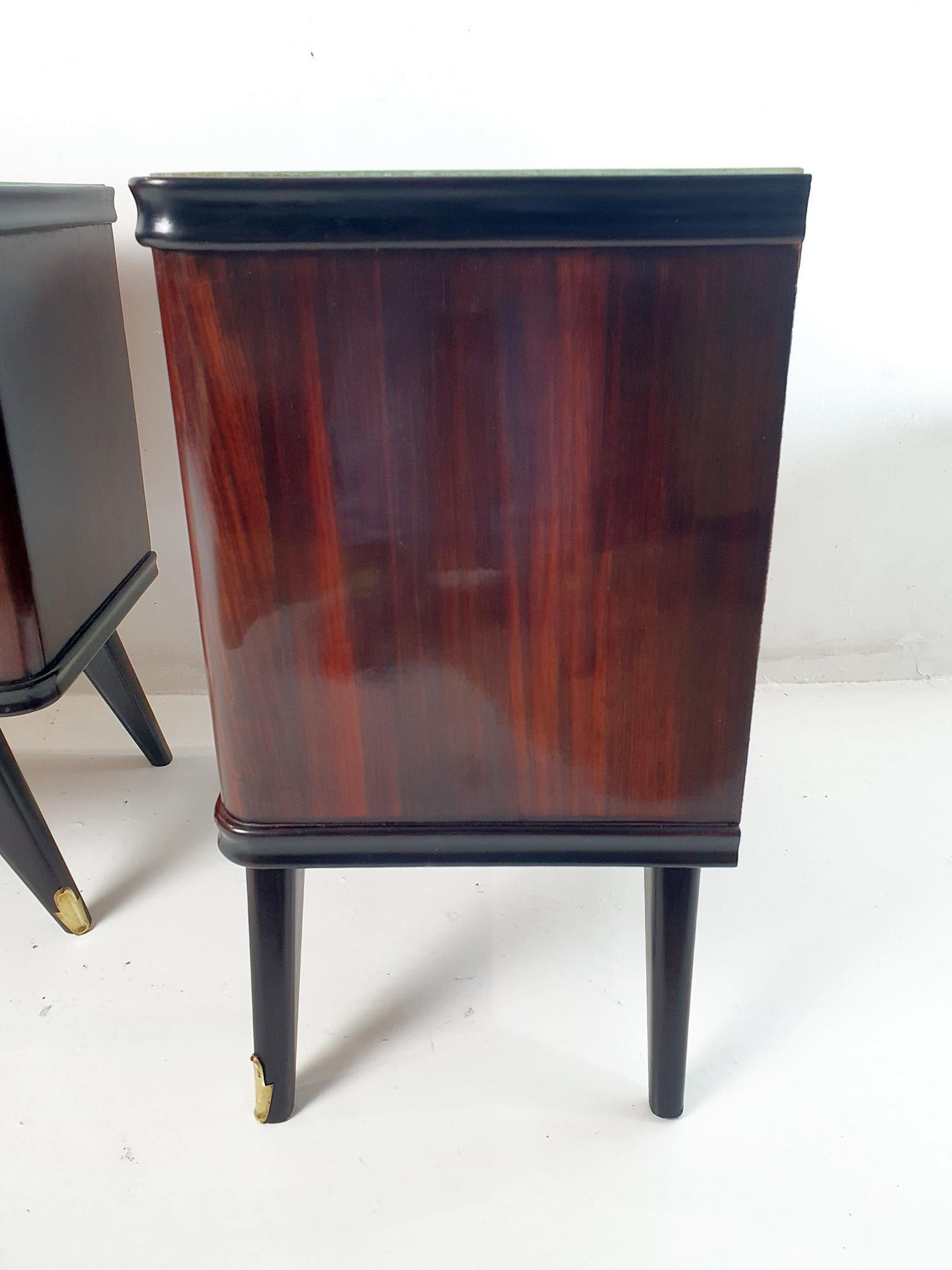 A Pair of Italian Mid Century Nightstands For Sale 8