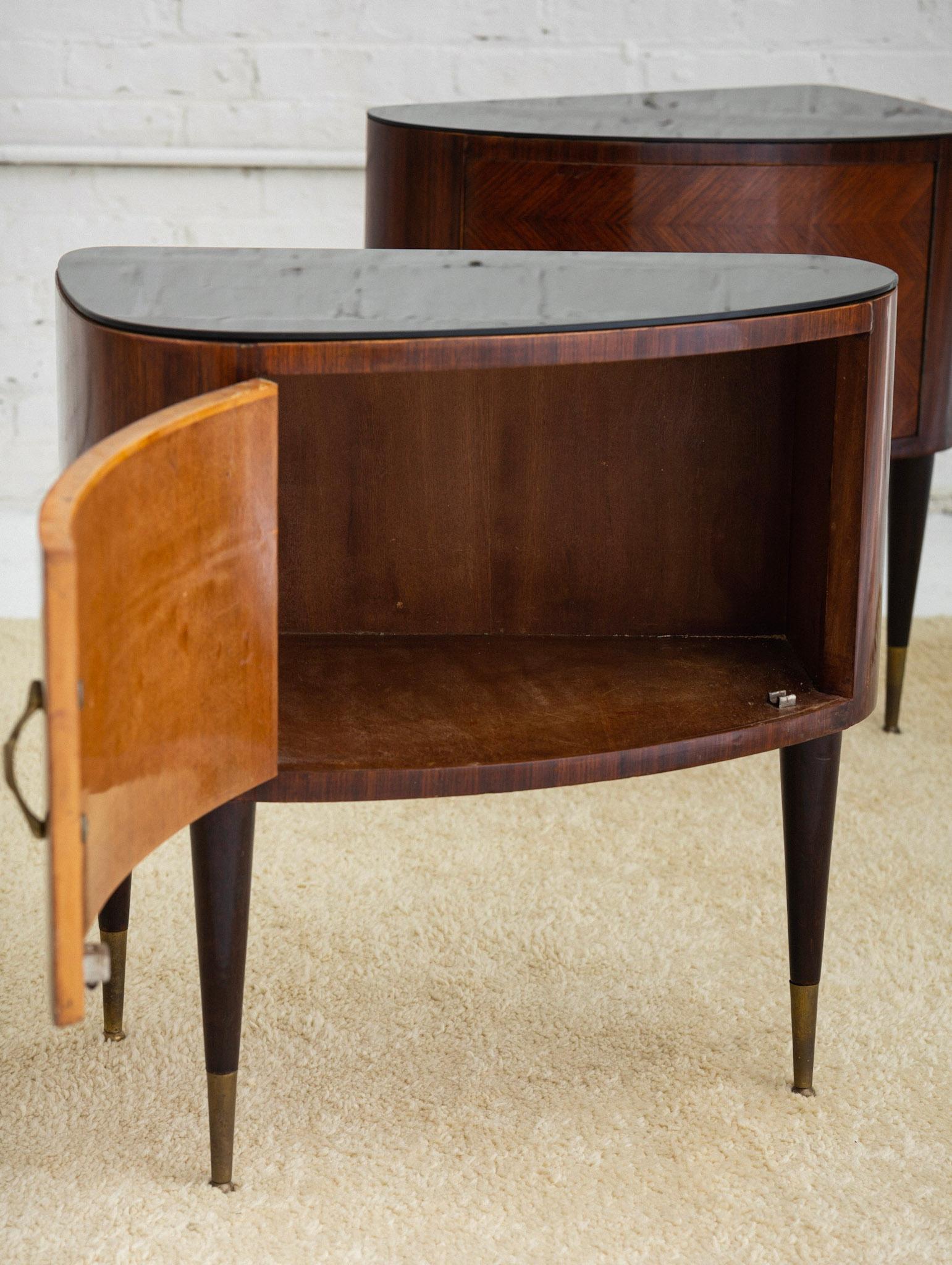 Pair of Italian Mid Century Wood Inlay Nightstands in the Style of Paolo Buffa 3