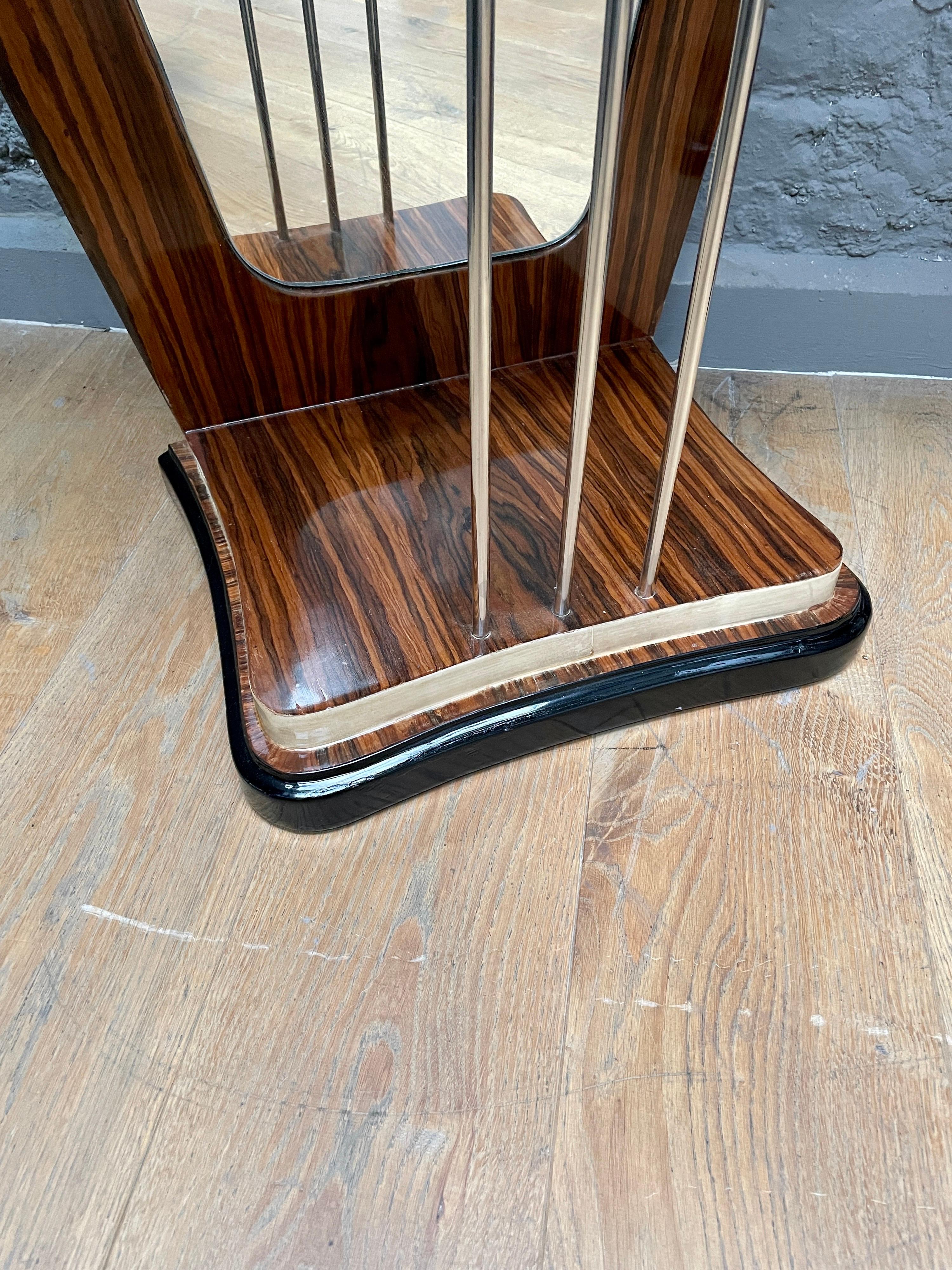 20th Century Pair of Italian Mirrored and Lacquered Goatskin Console Tables For Sale