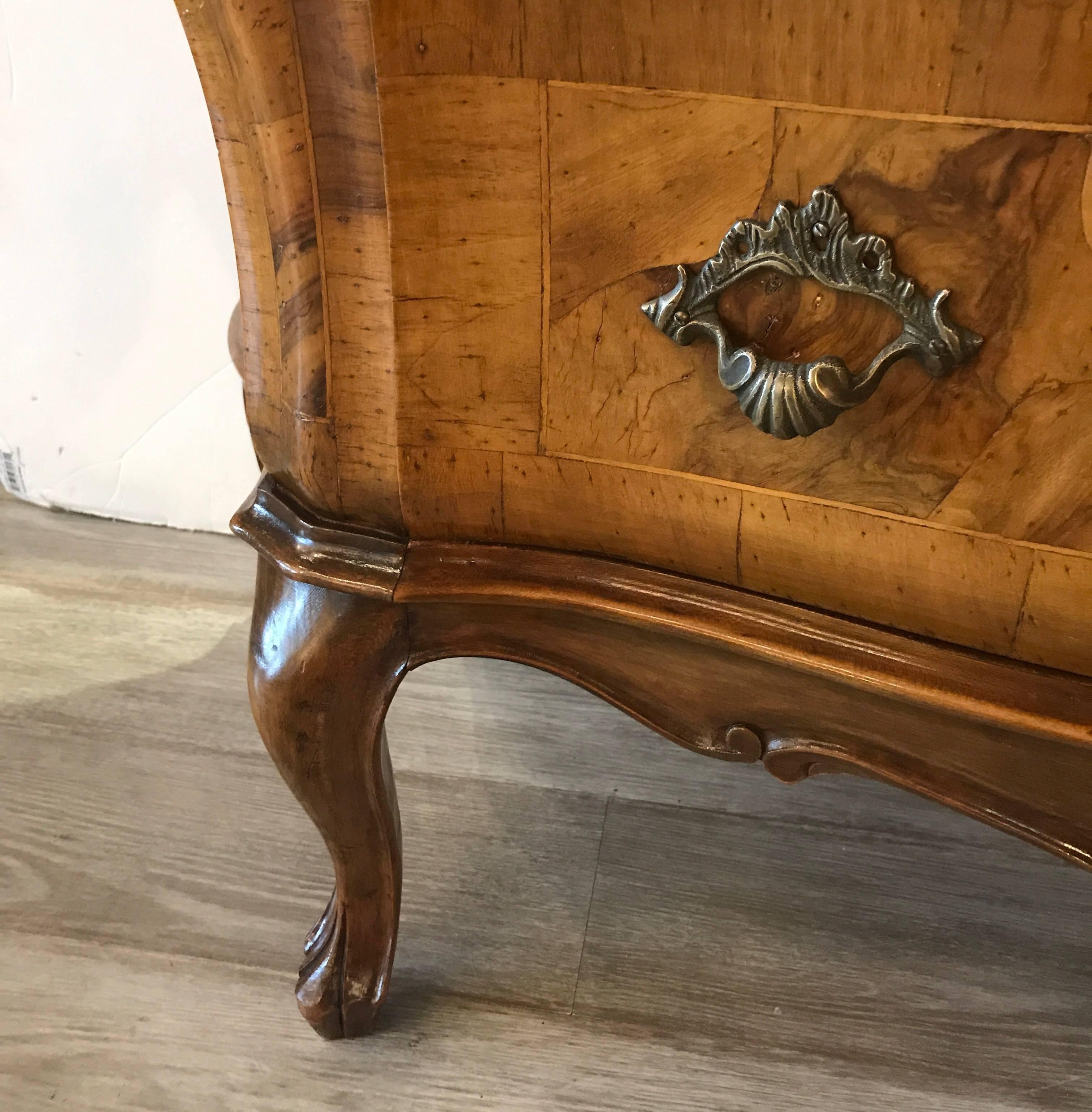 Pair of Italian Olive Wood Commodes 1