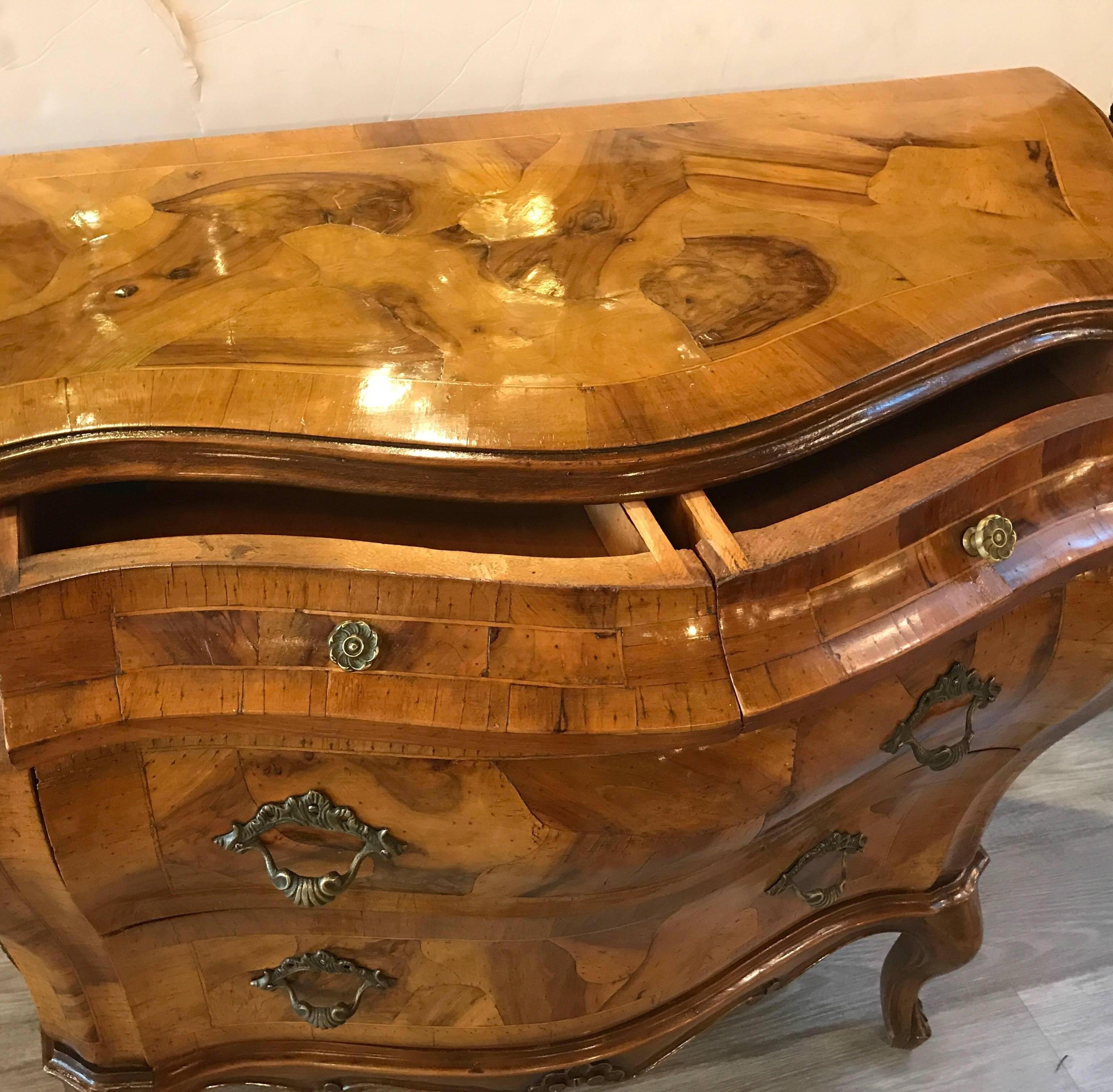 Pair of Italian Olive Wood Commodes 2