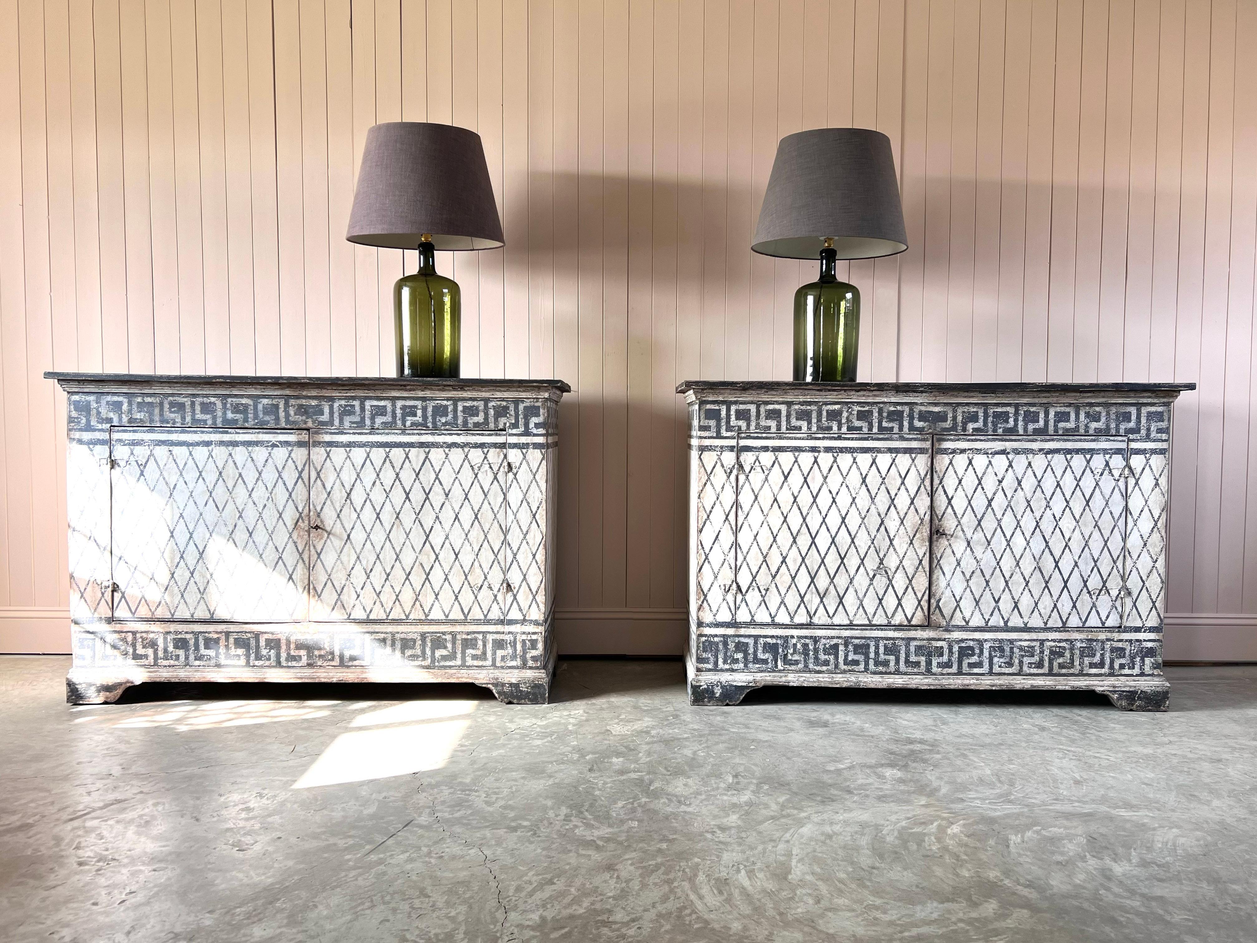 A Pair of Italian Painted Sideboards For Sale 8