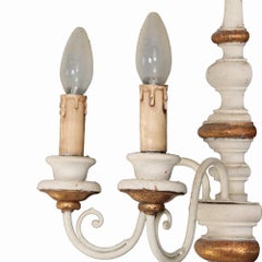 Pareja de apliques italianos de madera pintada, c. 1950.