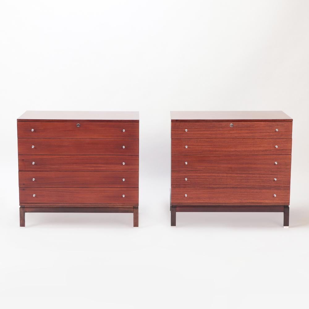 A Pair of  Italian rosewood chests of drawers by Ico Parisi for Mim circa 1950.