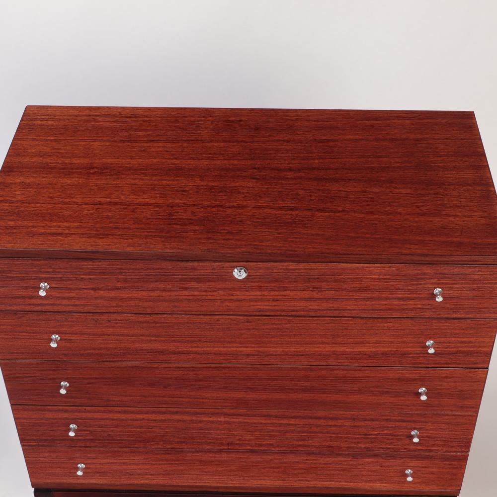 Chrome A Pair of  Italian rosewood chests of drawers by Ico Parisi for Mim. For Sale