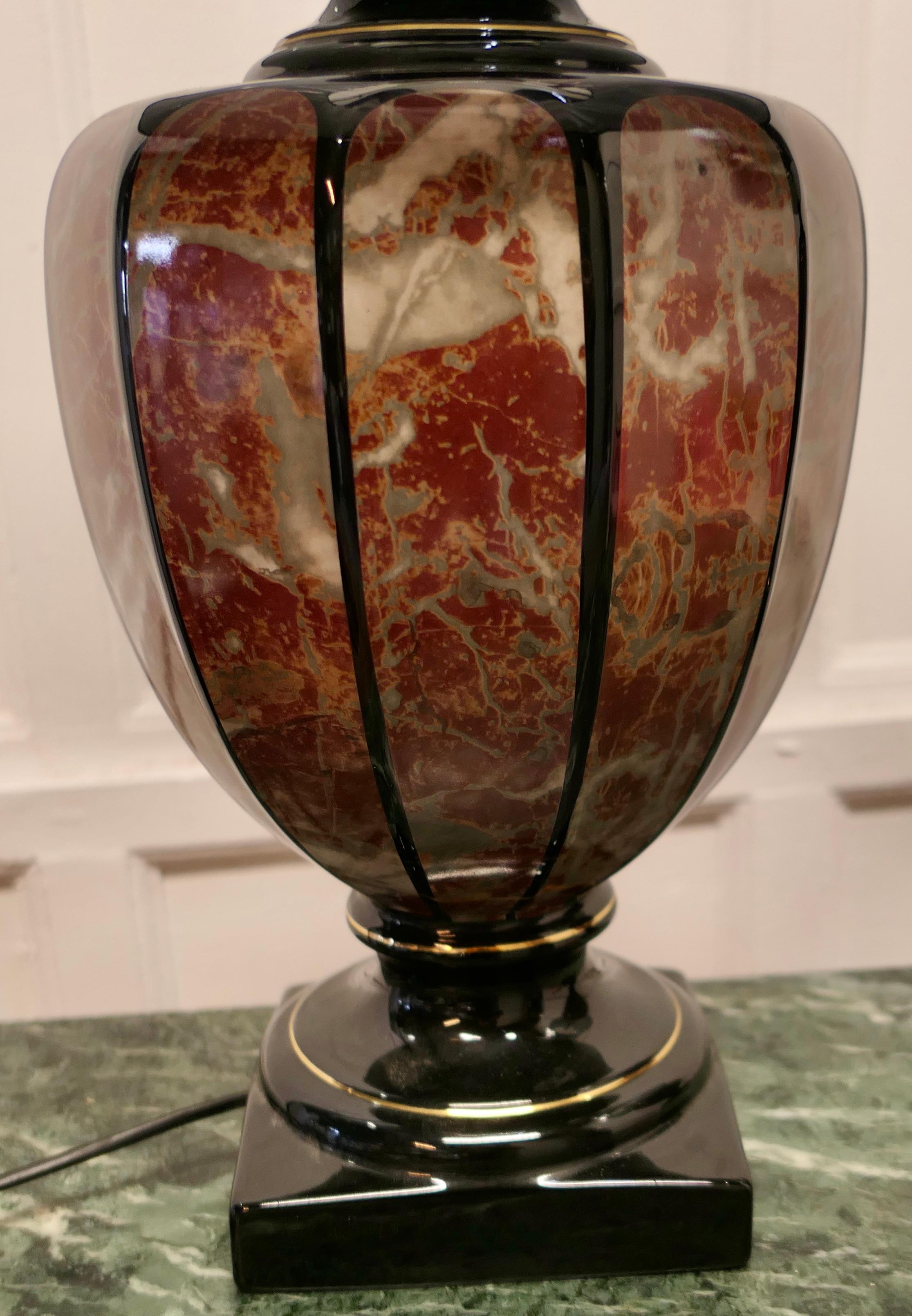 A Pair of Italian Simulated Marble Table Lamps     For Sale 5
