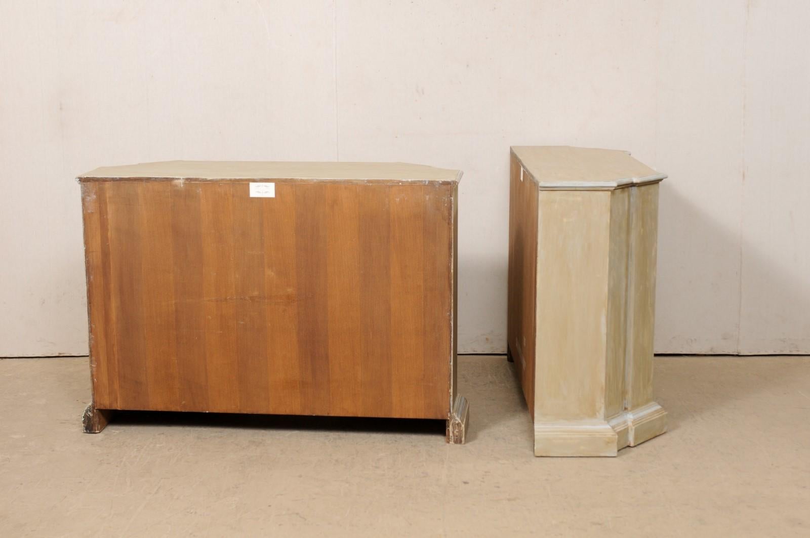 Pair of Italian Style Painted Two-Door Credenza Cabinets by Minton-Spidell 1
