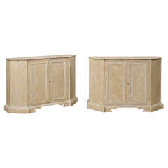 Pair of Italian Style Painted Two-Door Credenza Cabinets by Minton-Spidell