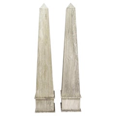 A Pair of Italian Travertine Obelisks