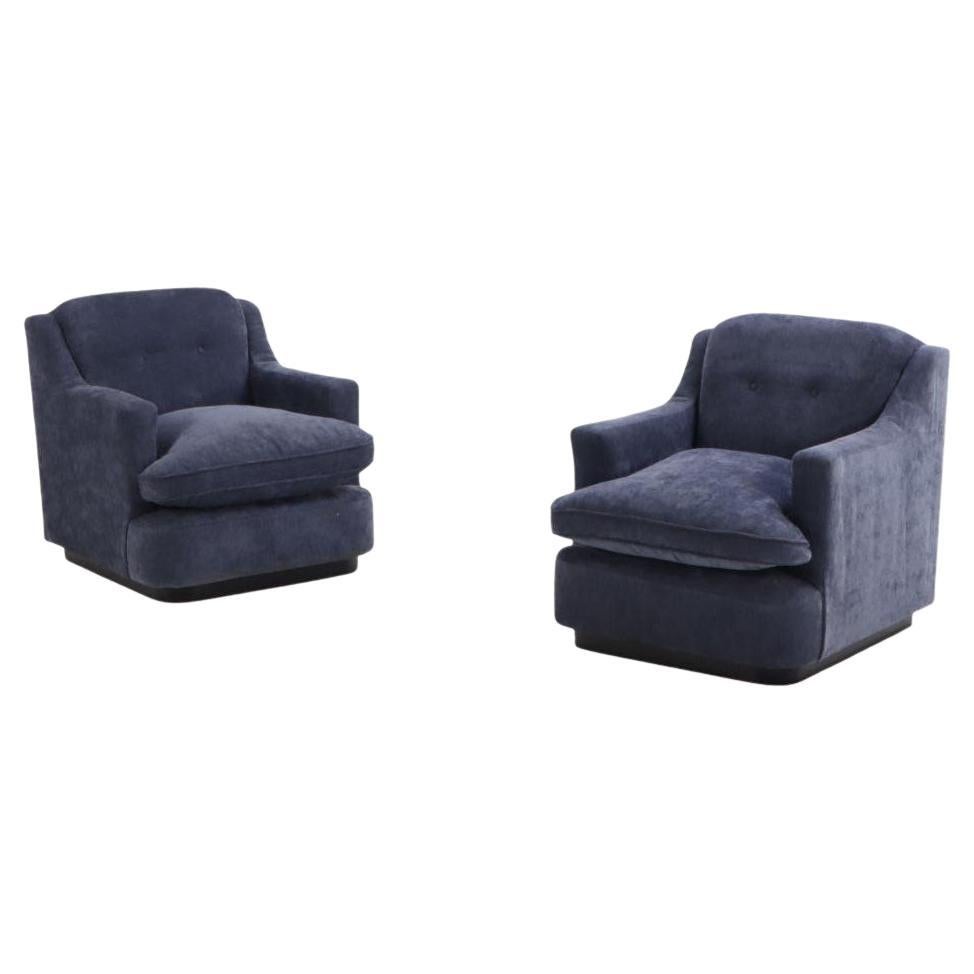 A pair of Italian upholstered club chairs, C. 1960.