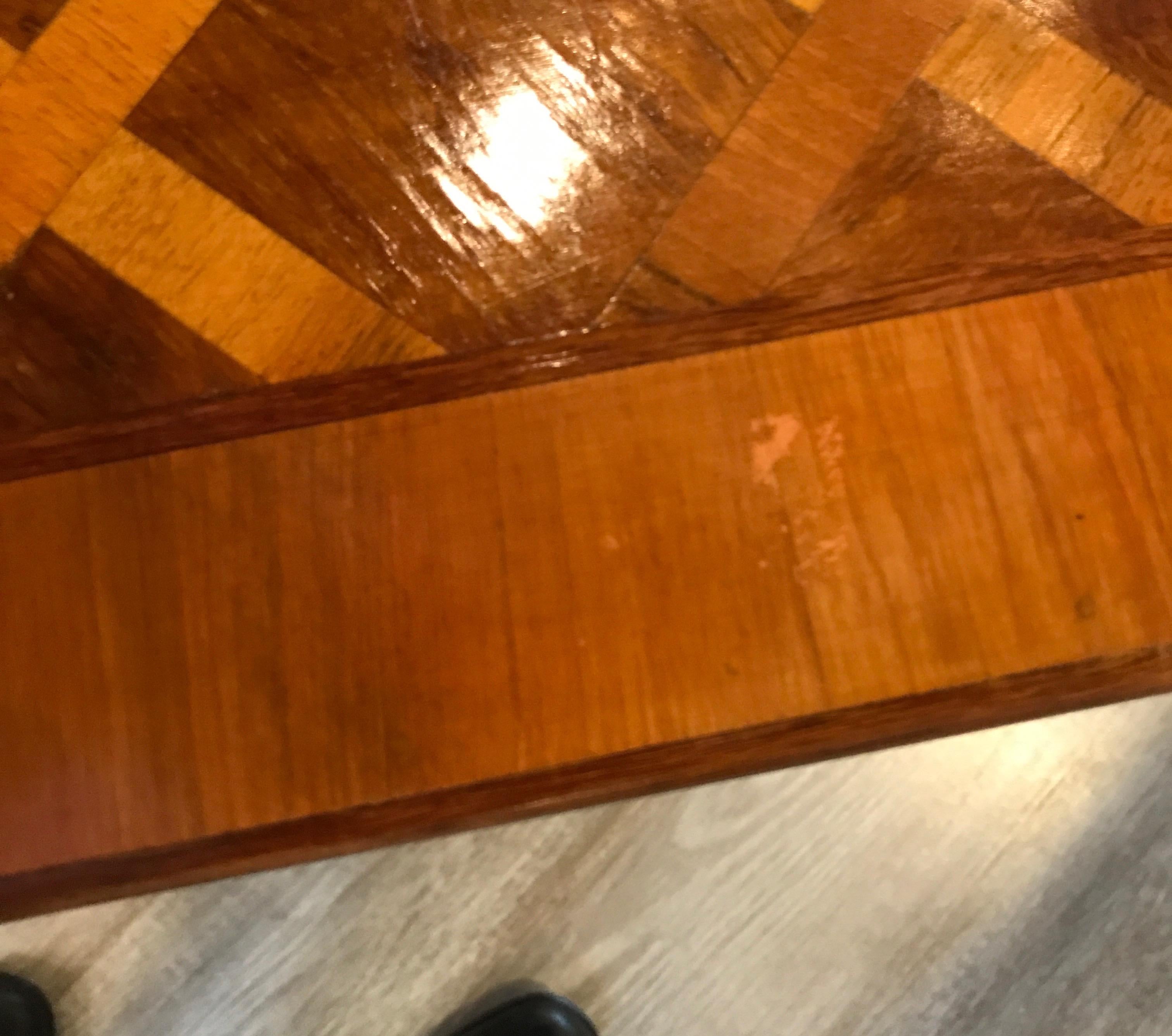 A Pair of Italian Walnut Parquet Parson Side Tables, Circa 1970's 8