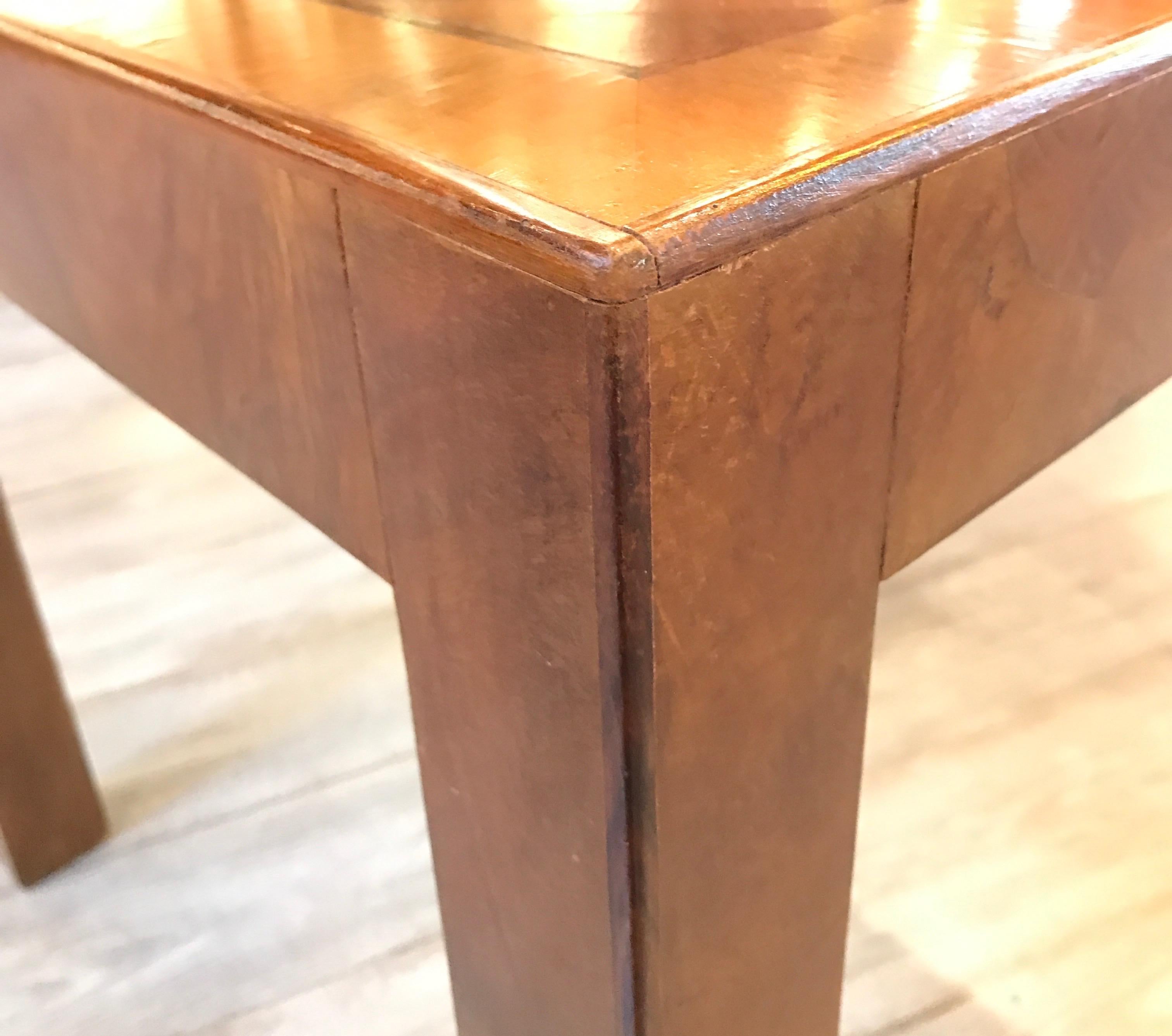 A Pair of Italian Walnut Parquet Parson Side Tables, Circa 1970's 3