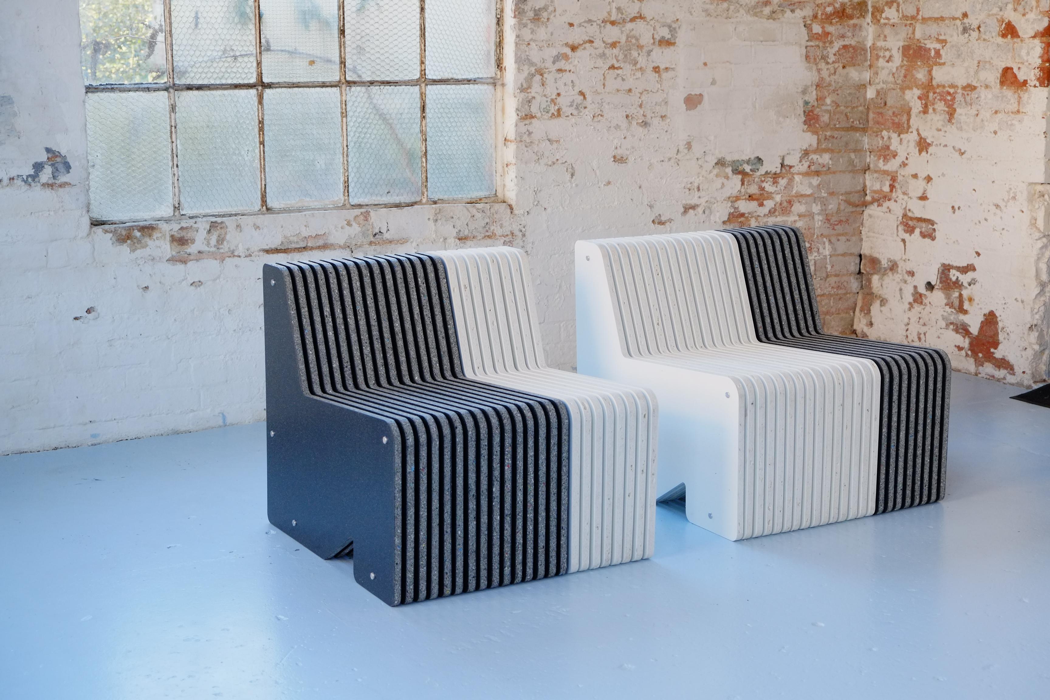 Minimalist Ex-display Pair of Jää Armchairs - Sustainable Recycled Plastic Seating For Sale