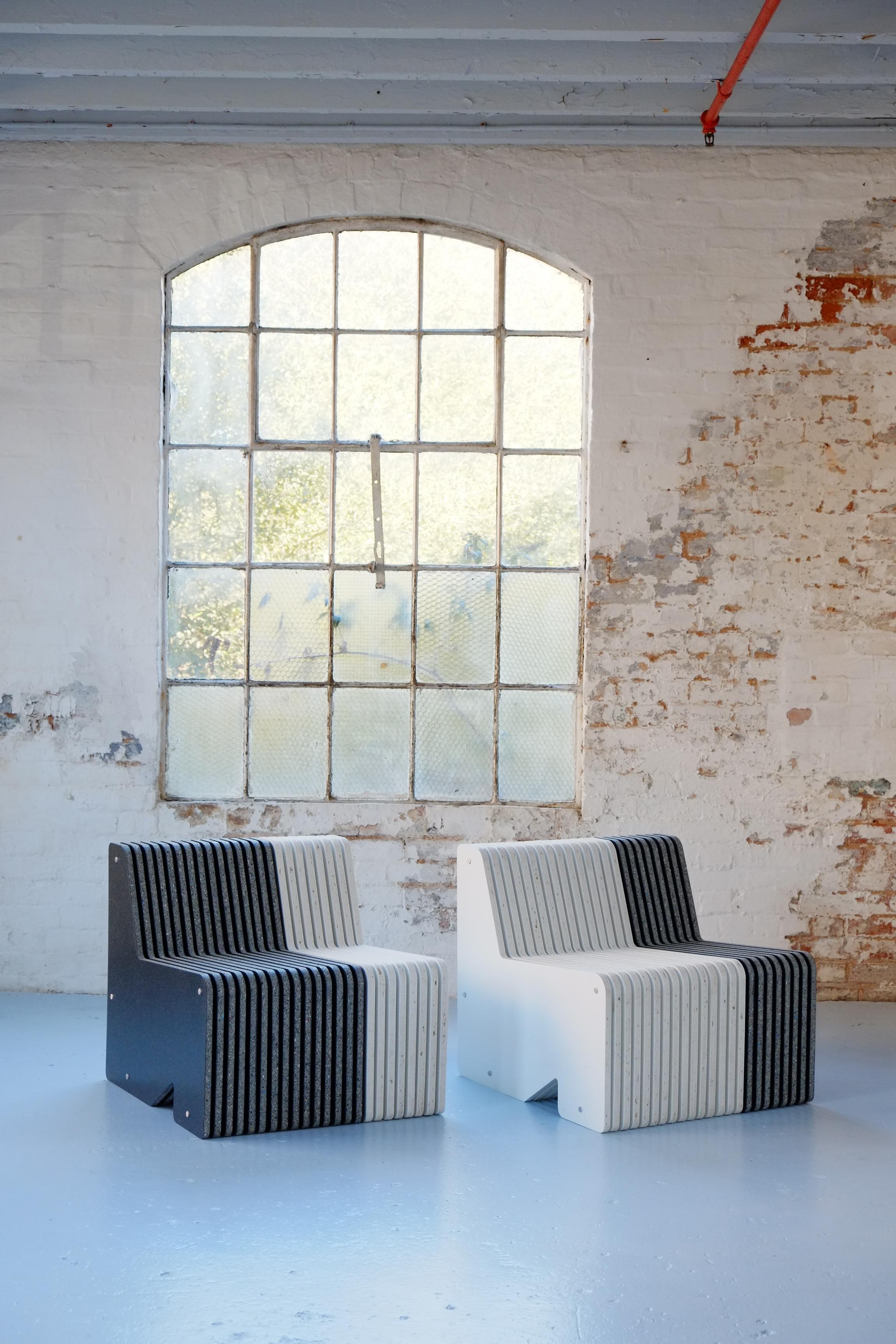 Ex-display Pair of Jää Armchairs - Sustainable Recycled Plastic Seating In Good Condition For Sale In Leicester, GB