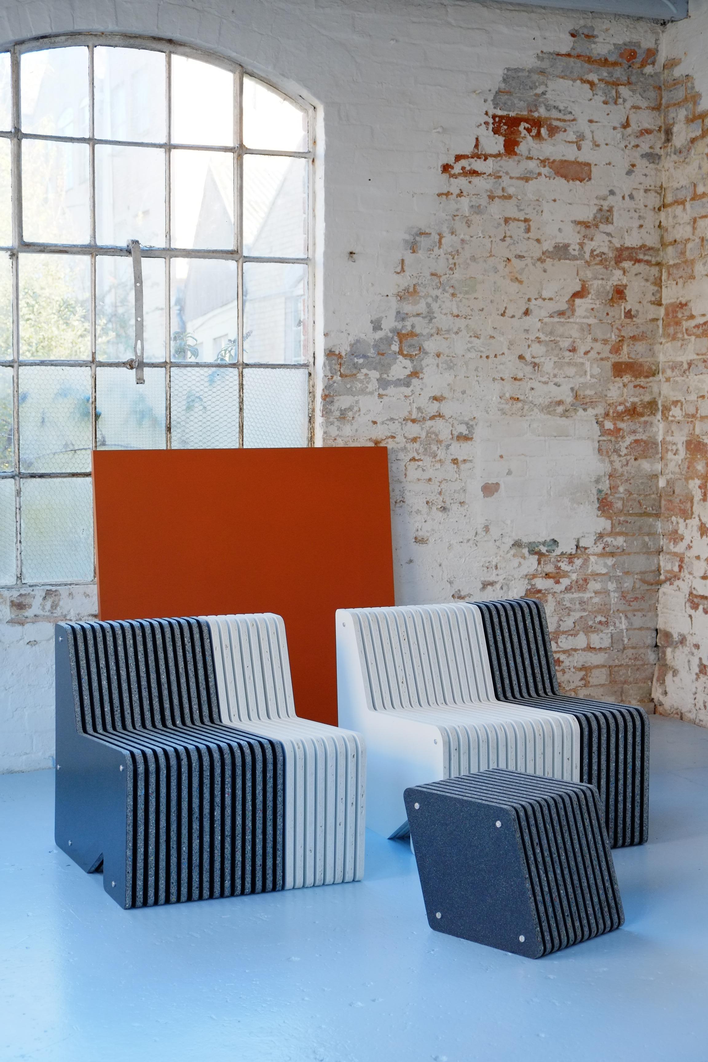 Ex-display Pair of Jää Armchairs - Sustainable Recycled Plastic Seating For Sale 2