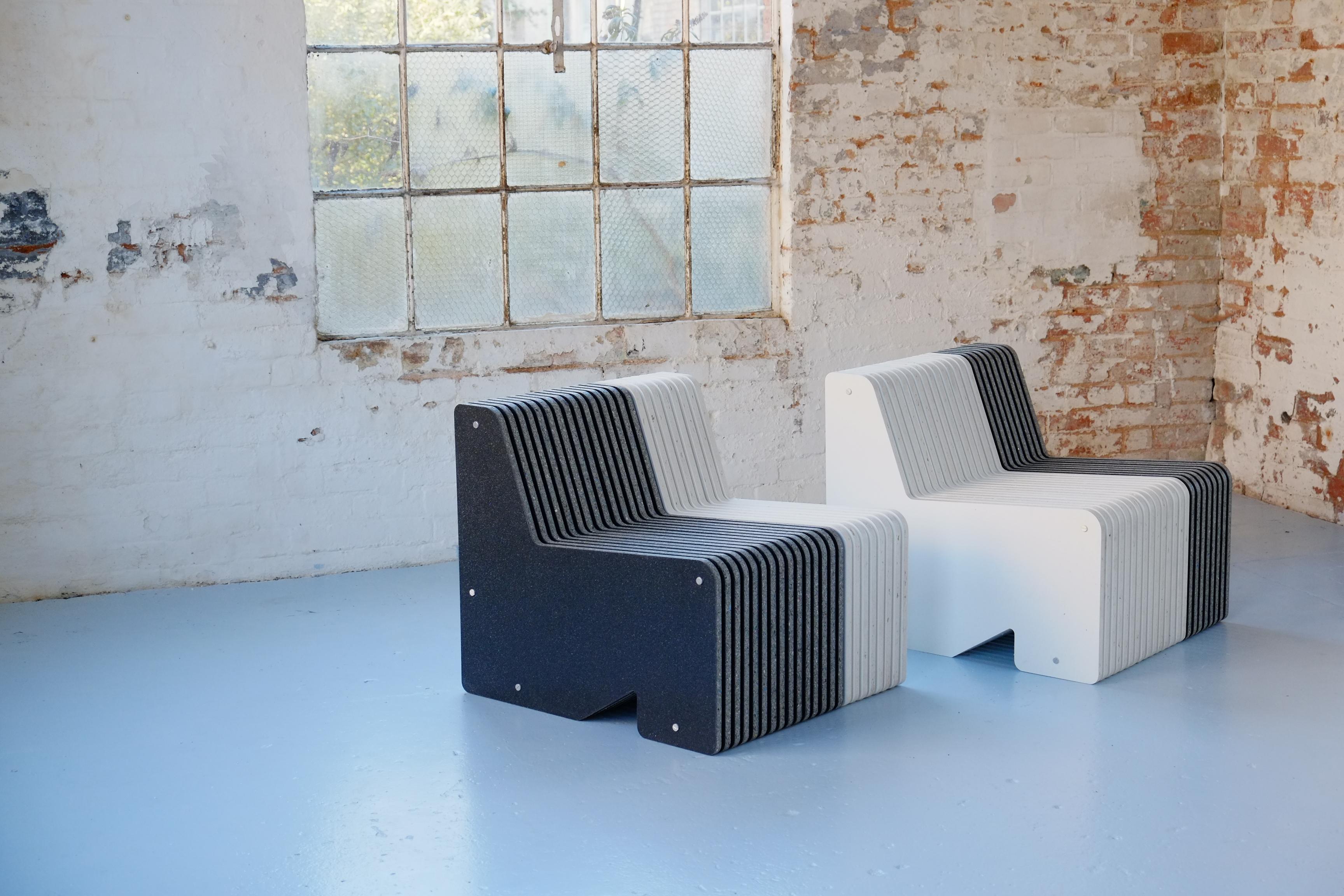 Aluminum Ex-display Pair of Jää Armchairs - Sustainable Recycled Plastic Seating For Sale