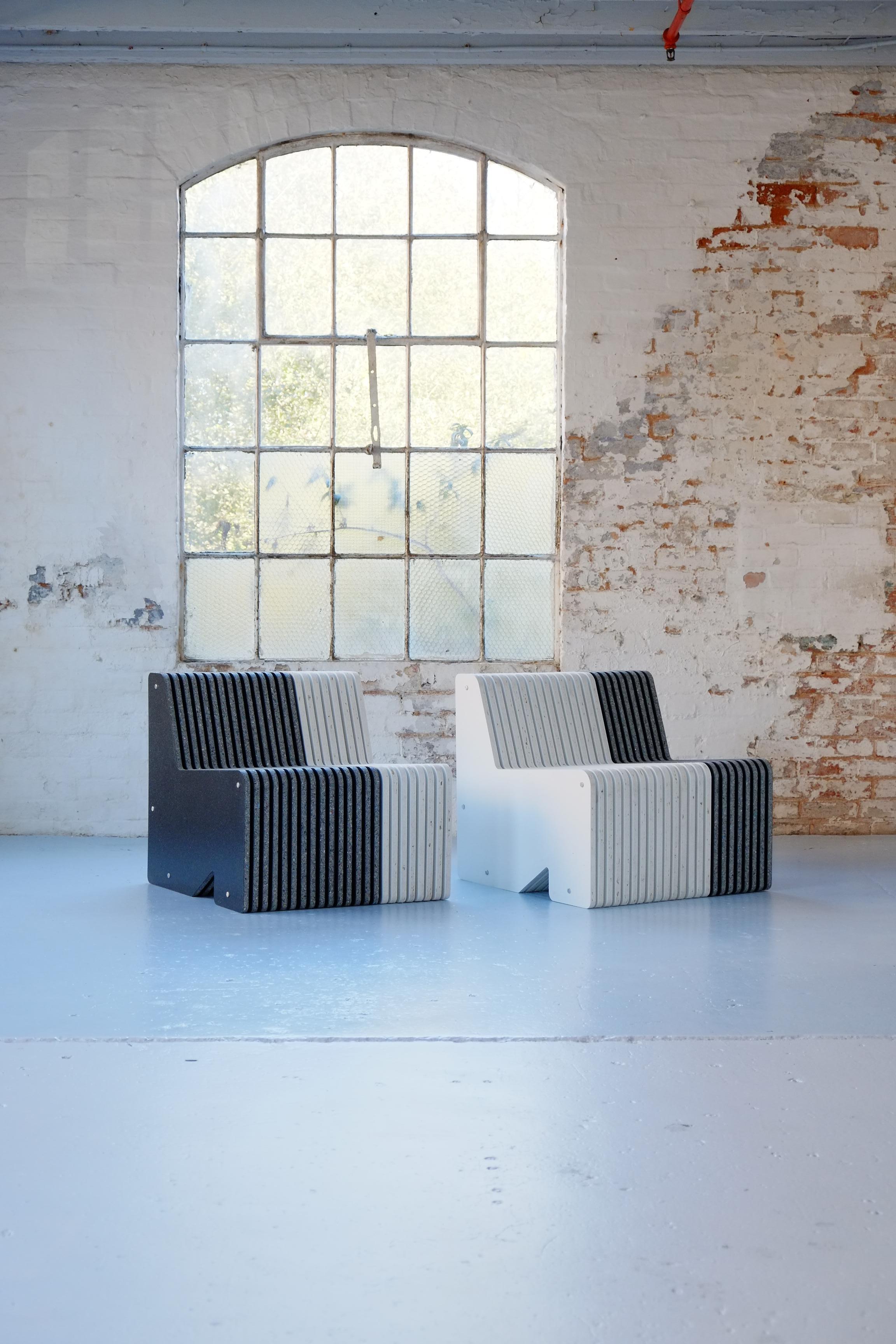 Metalwork Ex-display Pair of Jää Armchairs - Sustainable Recycled Plastic Seating For Sale