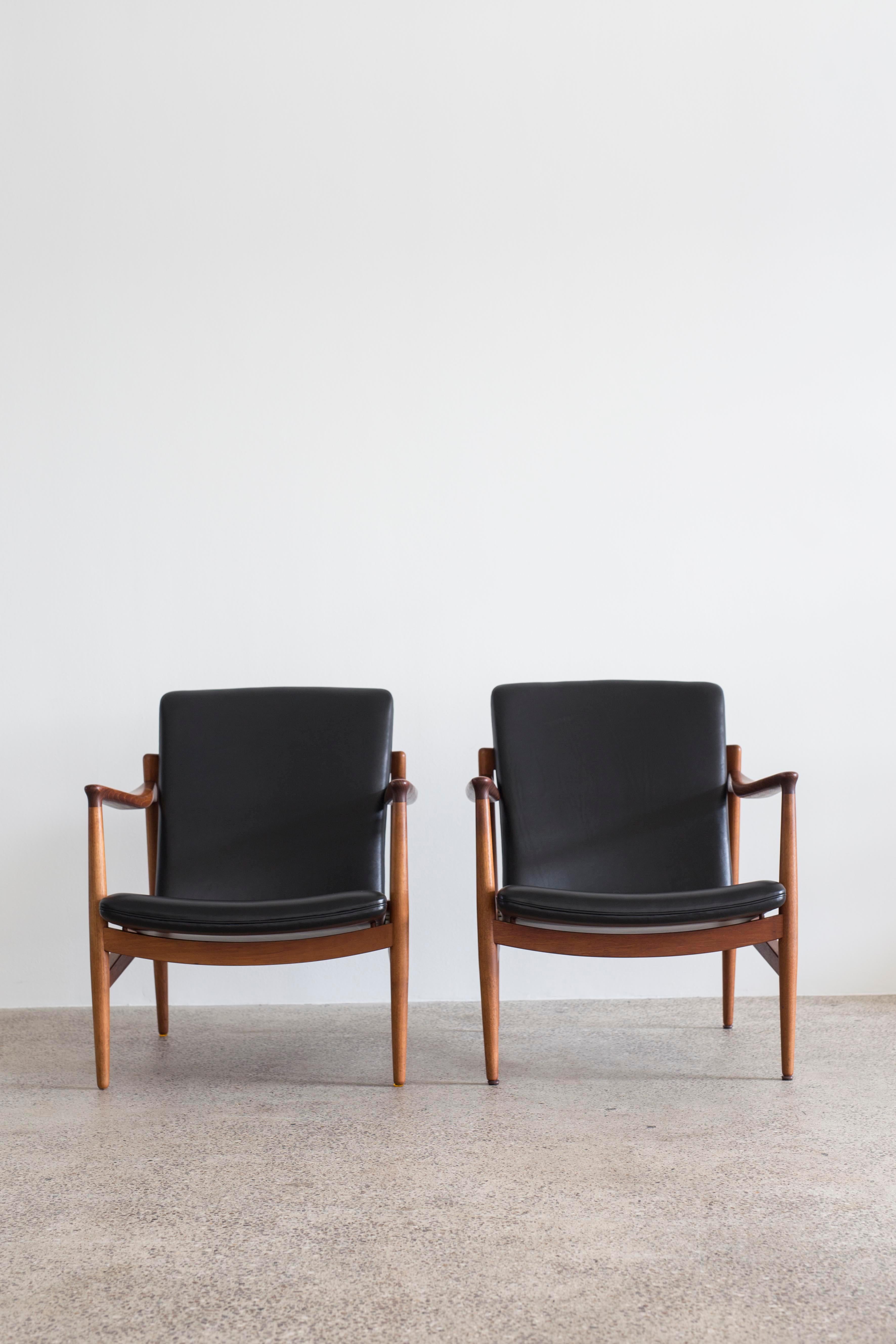 Danish Pair of Jacob Kjaer Easy Chairs, 1954