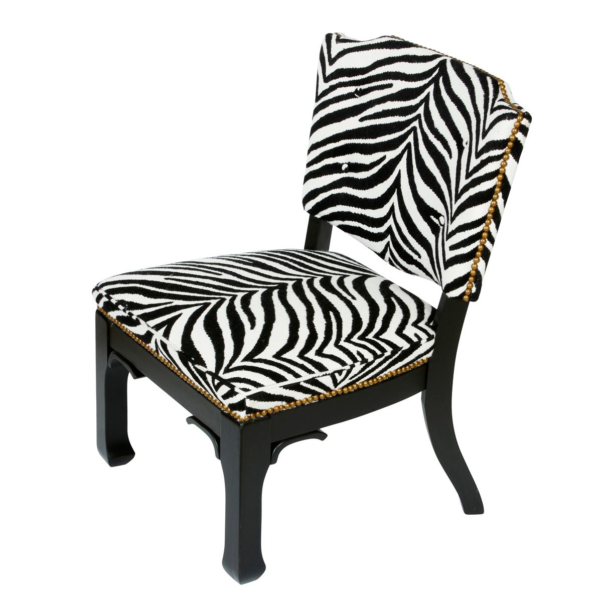 black and white zebra chair