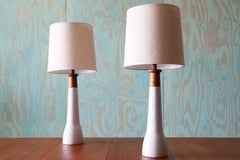 A pair of Jane and Gordon Martz table lamps M165 Marshall Studios White Walnut