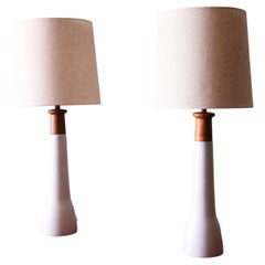 A pair of Jane and Gordon Martz table lamps M165 Marshall Studios White Walnut