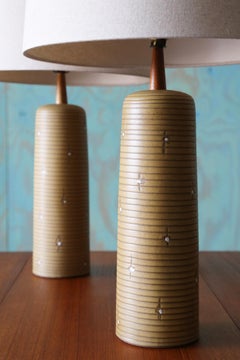 A pair of Jane and Gordon Martz table lamps M41 Marshall Studios Yellow with whi