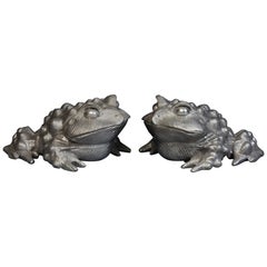 Pair of Japanese Bronze Toads