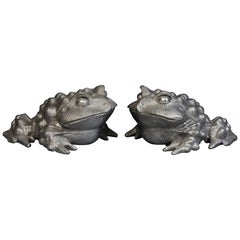 Pair of Japanese Bronze Toads