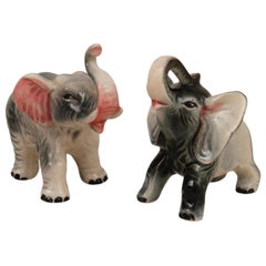 A Pair of Japanese Ceramic Elephants