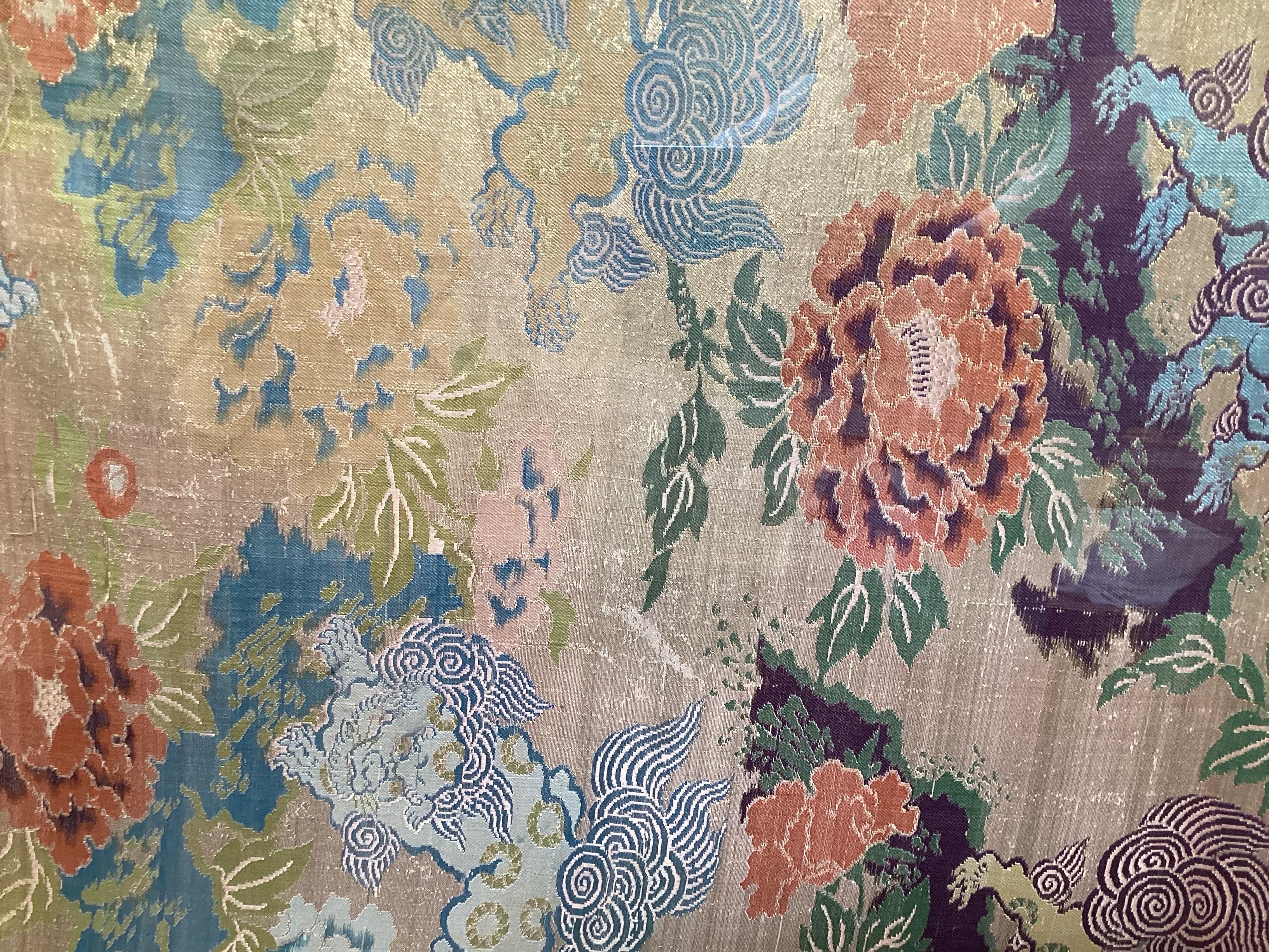 Pair of Japanese Silk Brocade Framed Panels 1