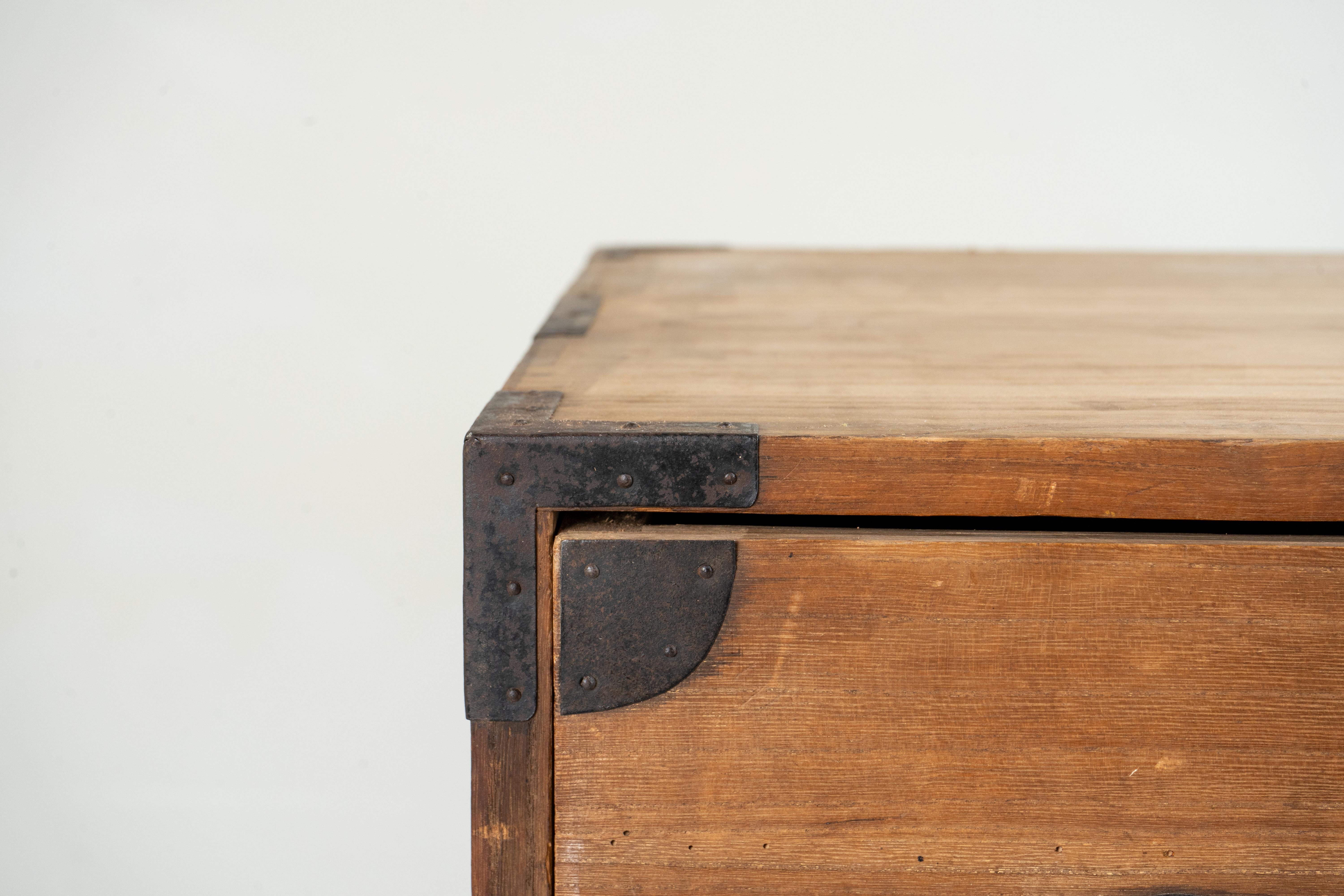 19th Century A Pair of Japanese Tansu Chests on a Metal Stand