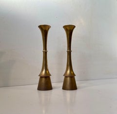 A Pair of Jens Harald Quistgaard Candlesticks in Brass, 1960s