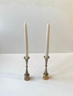 A Pair of Jens Harald Quistgaard Candlesticks in Patinated Brass, 1960s