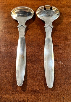 A Pair of Jensen Style Serving Spoons, stately sized