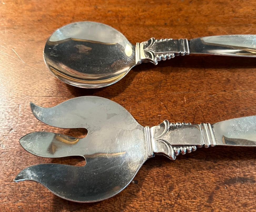 Aesthetic Movement A Pair of Jensen Style Serving Spoons, stately sized For Sale