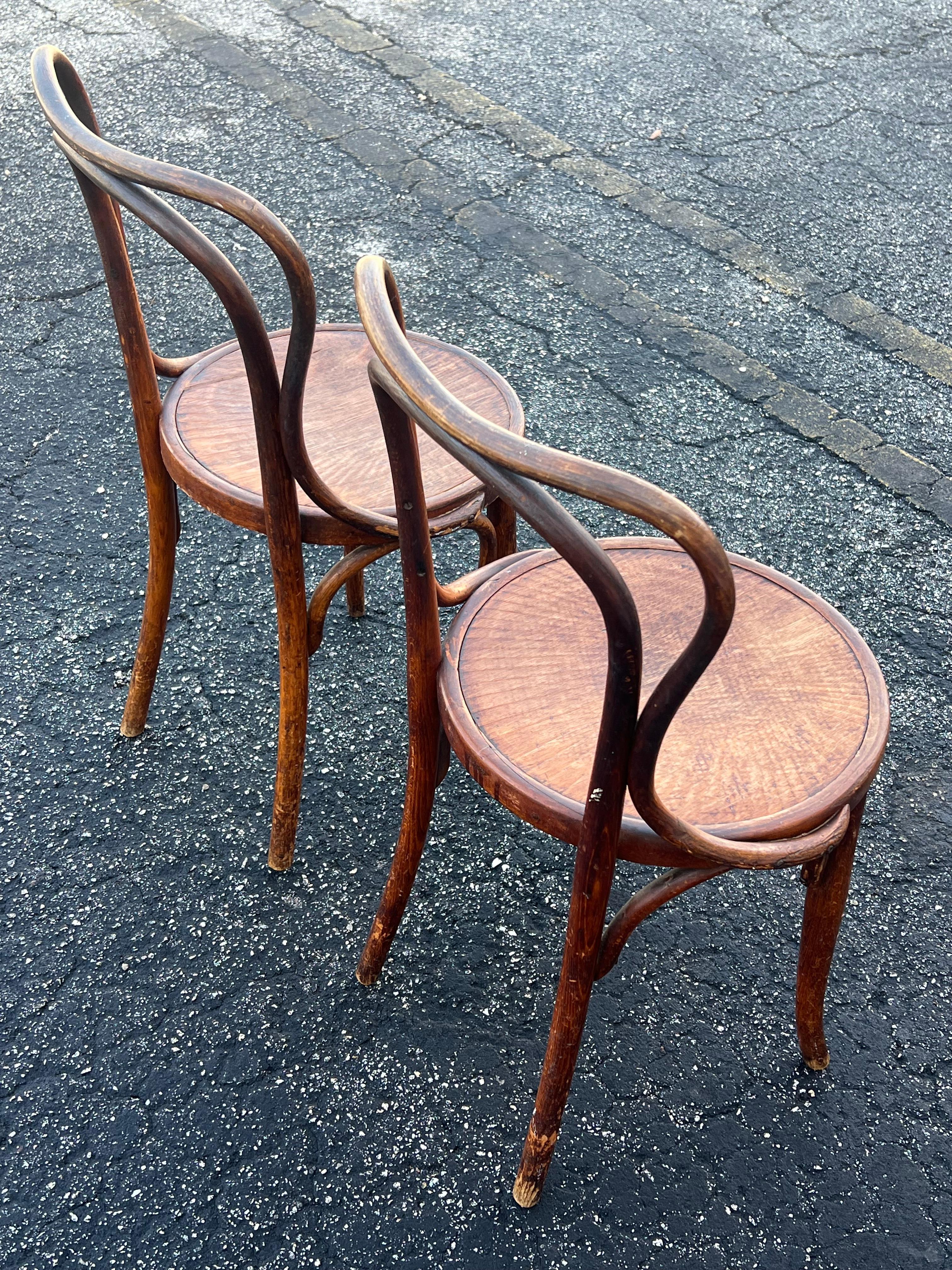 A Pair of J&J Jacob & Josef Kohn Bentwood Chairs Ca' 1890 Patina ! 3