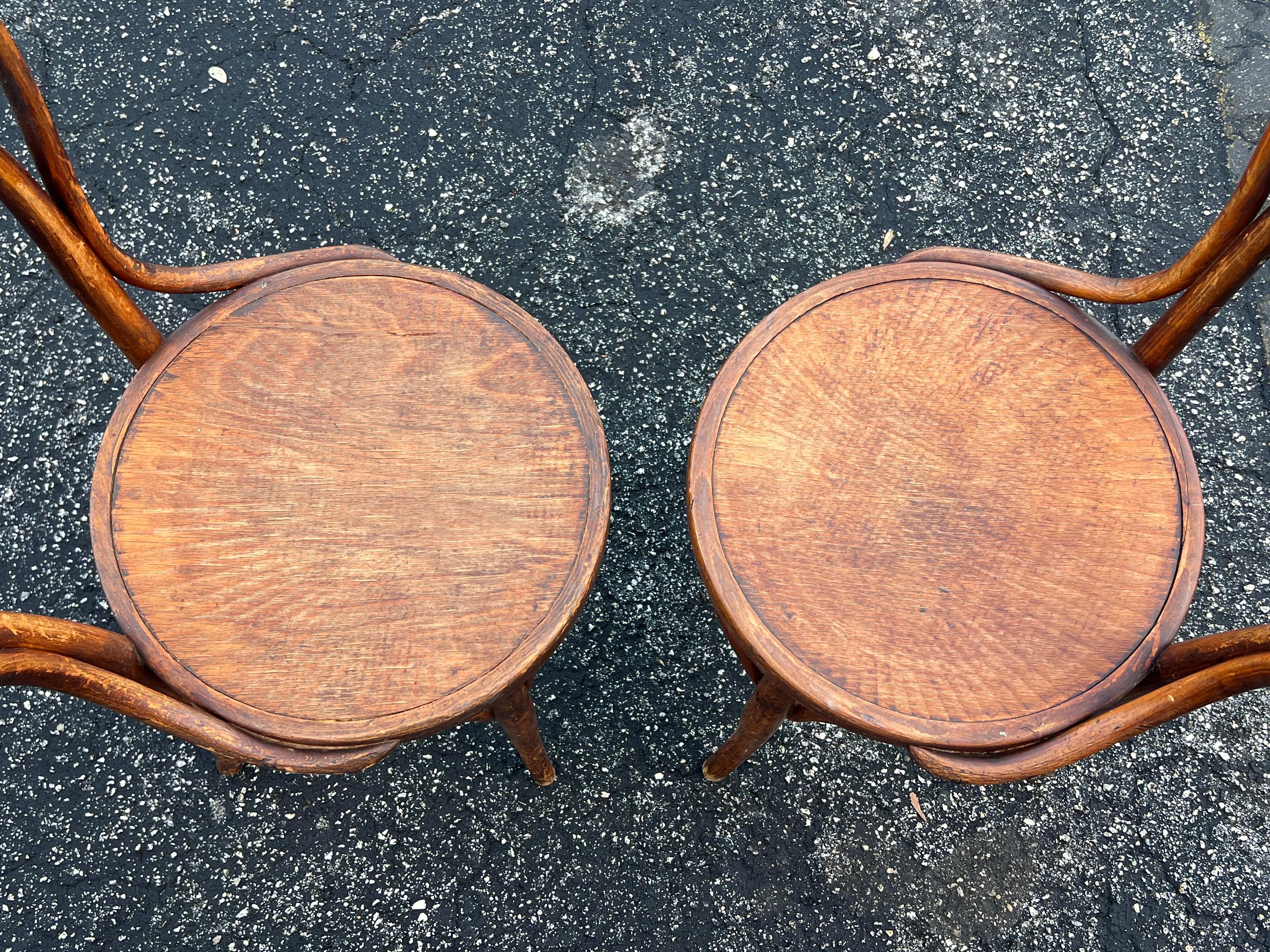 Arts and Crafts A Pair of J&J Jacob & Josef Kohn Bentwood Chairs Ca' 1890 Patina !