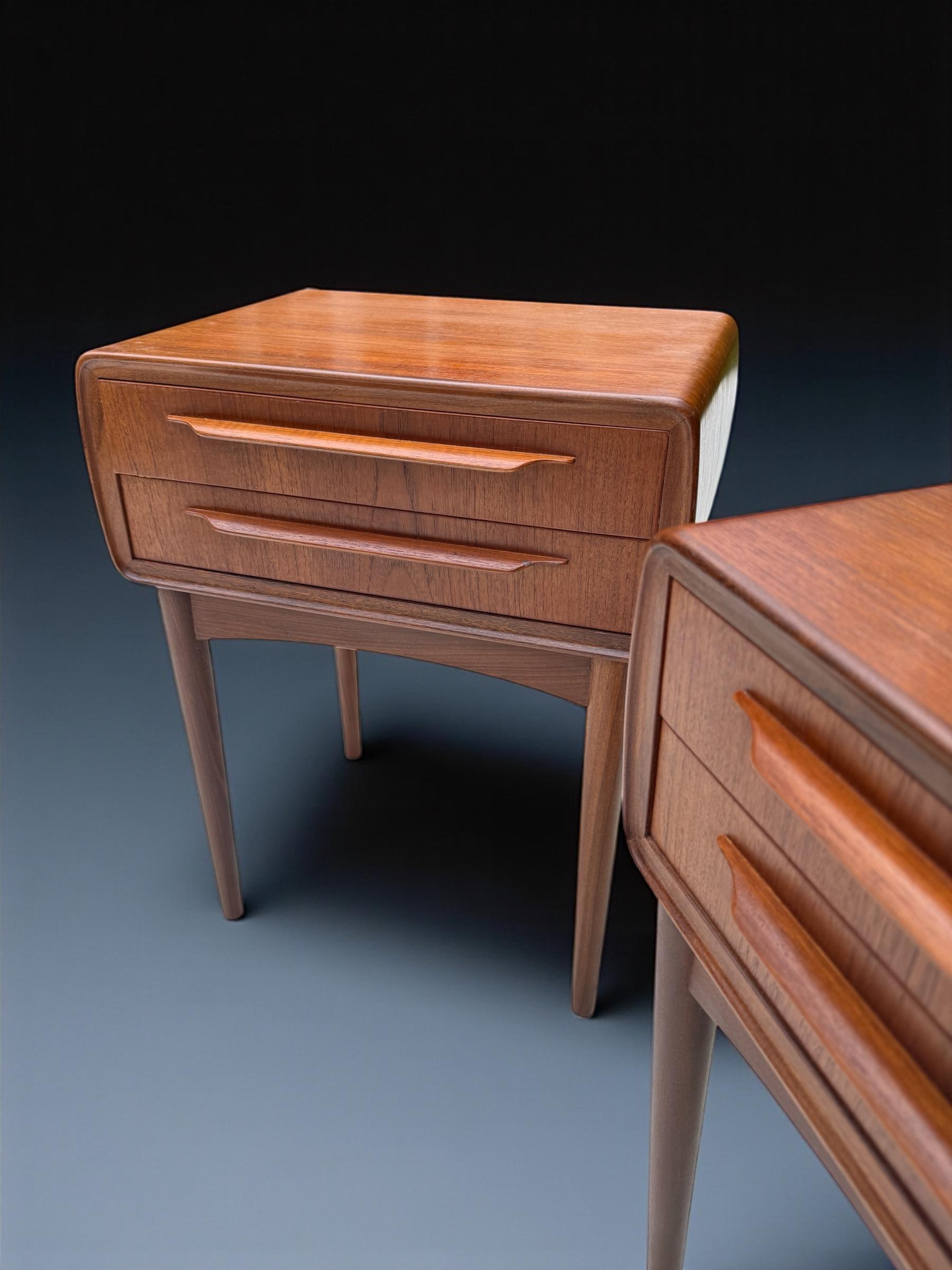 Hand-Crafted A Pair of Johannes Andersen Nights Stands in Teak, Denmark 1960's For Sale