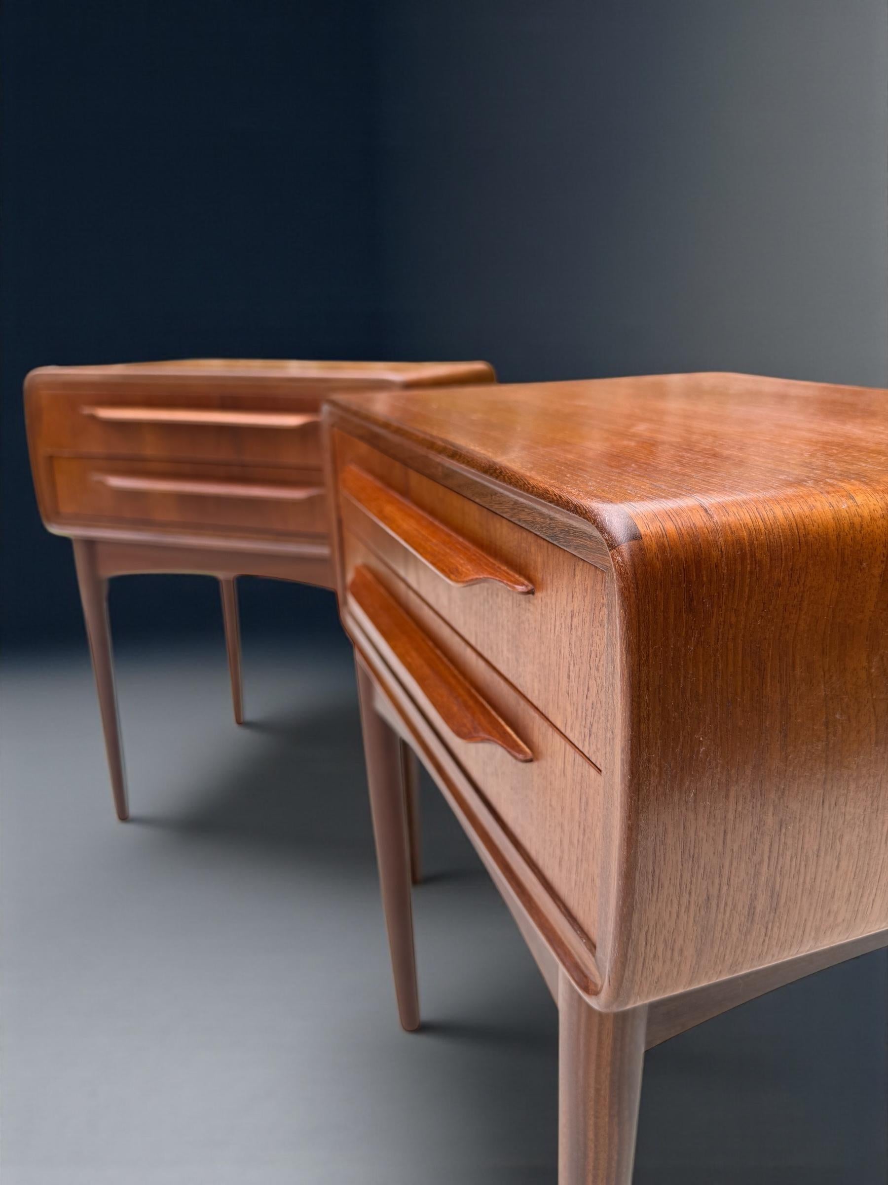 A Pair of Johannes Andersen Nights Stands in Teak, Denmark 1960's For Sale 1