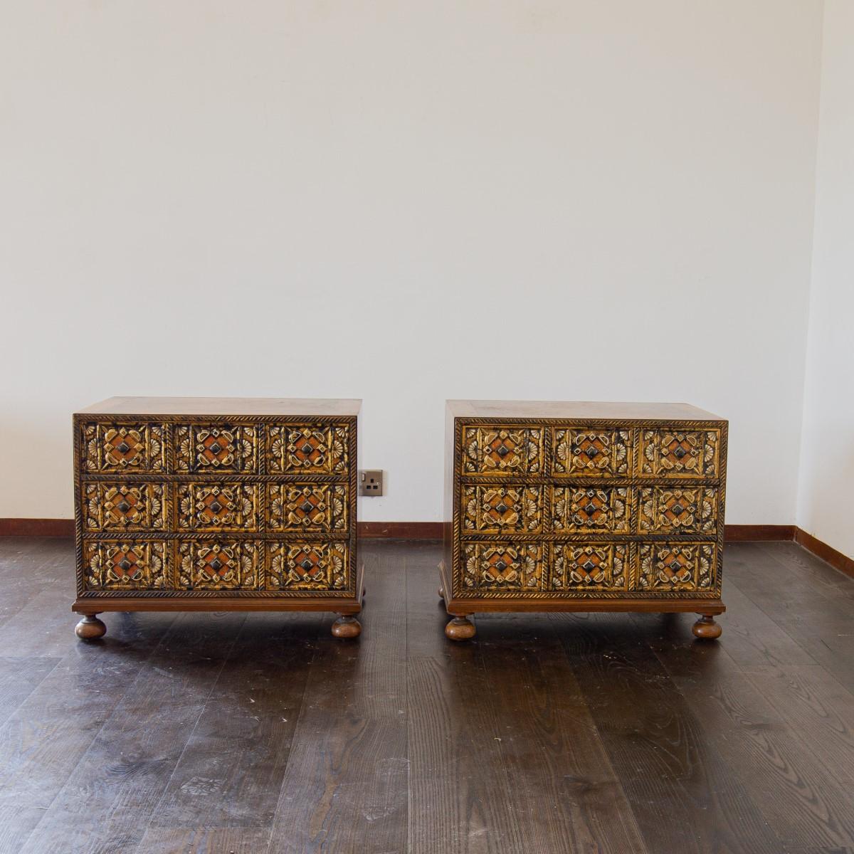 Wood Pair of John Widdicombe Designed Bedside Cabinets